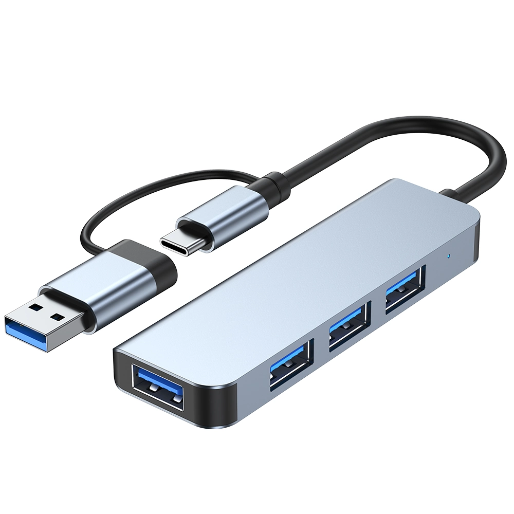 New Arrival Two-in-One Tpyec Hub 4in1 USB3.0 Splitter Laptop Docking Station