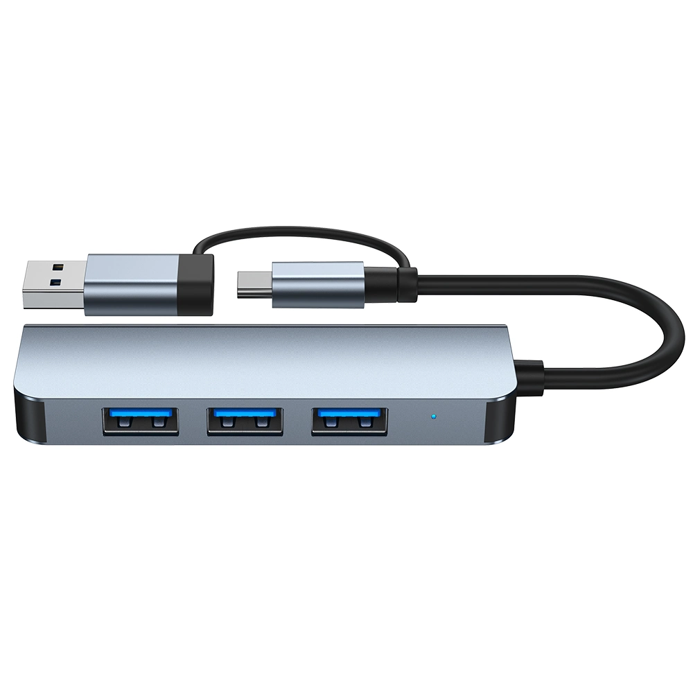 New Arrival Two-in-One Tpyec Hub 4in1 USB3.0 Splitter Laptop Docking Station