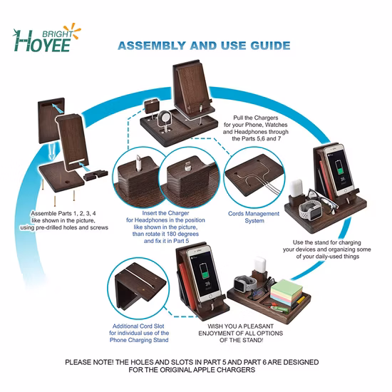 Eco-Friendly Wood Phone Docking Station